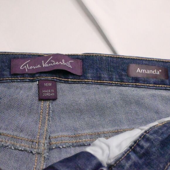 Gloria Vanderbilt Womens 16W 38x29 Blue High Rise Waist Amanda Jeans - Picture 4 of 8